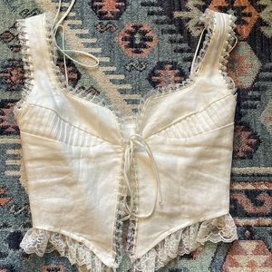 Fait Par Foutch Top | Renee Ivory Cream Lace Top